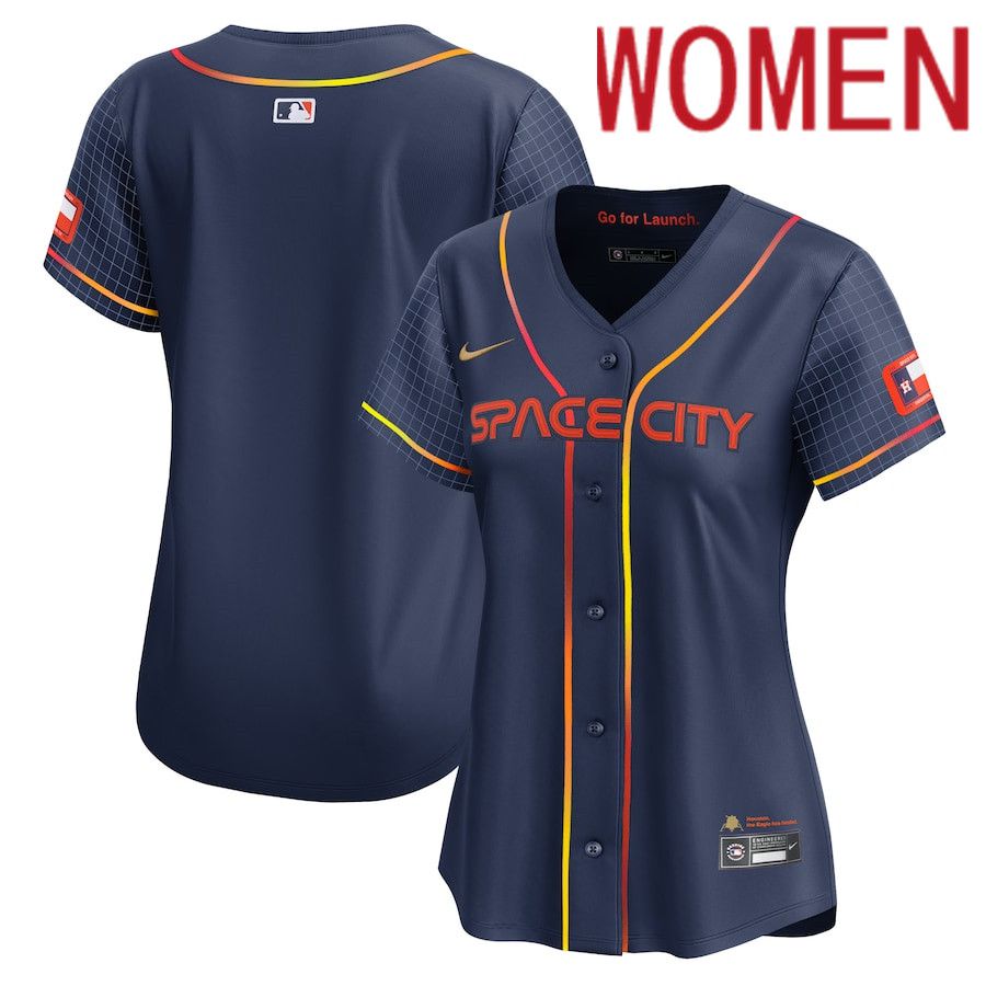 Women Houston Astros Nike Navy City Connect Limited MLB Jersey->->Women Jersey